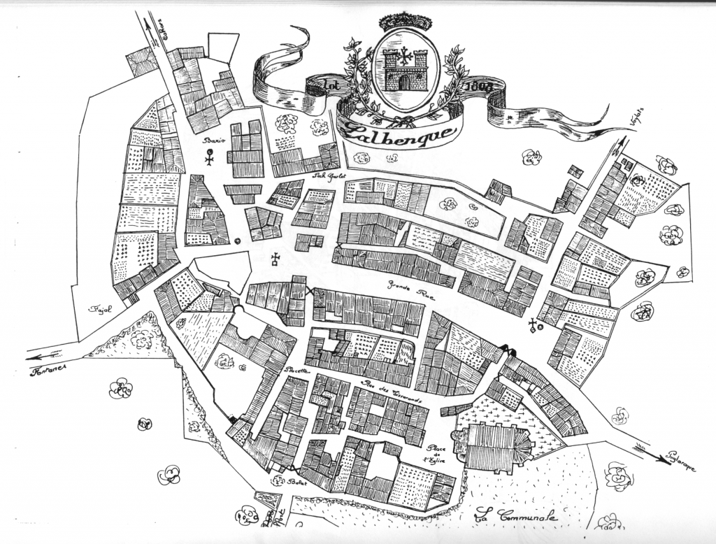 Copie du Plan de Lalbenque de 1808 réalisée par Jean Cubaynes